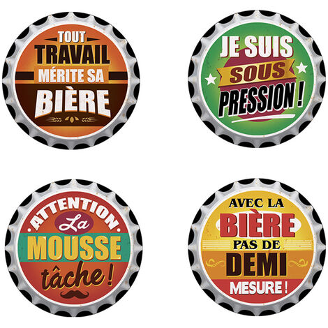 Boite de 4 sous verres capsules de bière rétro (1/2)