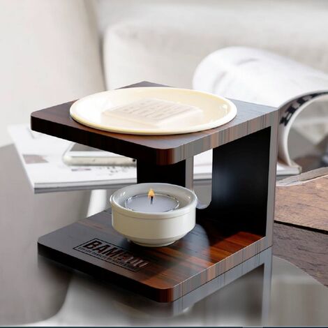 DIFFUSEUR CUBES DE CIRE - 2 en 1 - Gris et bois - Marée - Chandelles