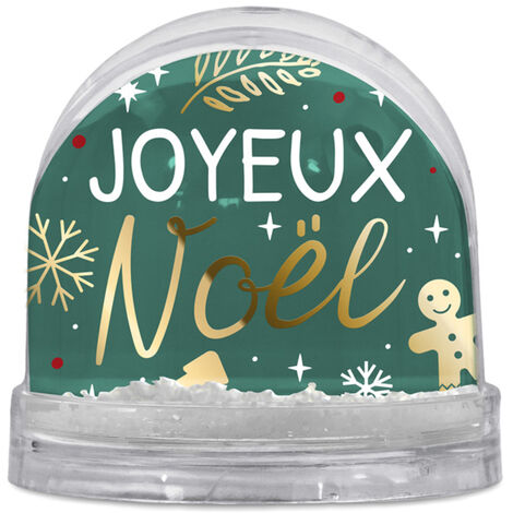 Boule à paillettes Joyeux Noël - 8.5 x 9 cm
