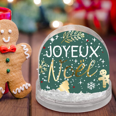 Boule à paillettes Joyeux Noël - 8.5 x 9 cm