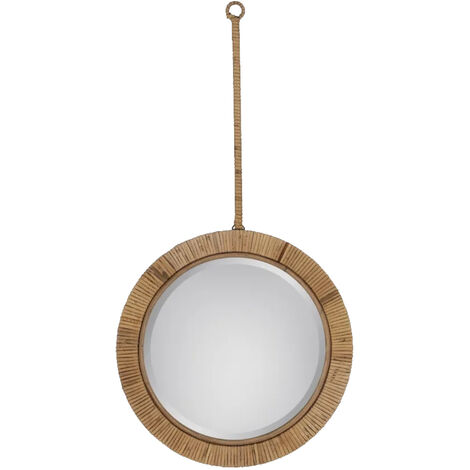 Miroir mural en rotin naturel (1/2)