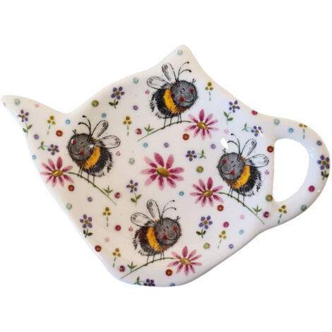 Coupelle pour sachets de thé en porcelaine - Abeille- Alex Clark (1/2)