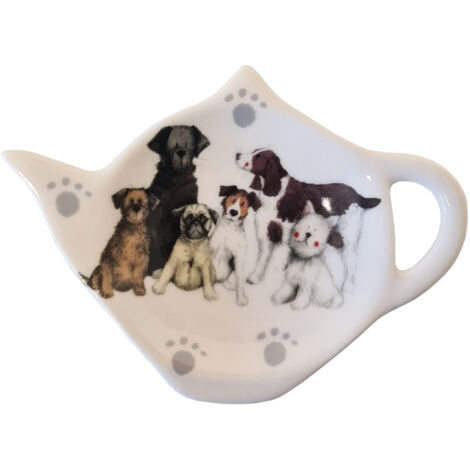 Coupelle pour sachets de thé en porcelaine - Chiens - Alex Clark (1/2)