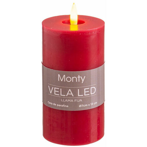 Bougie LED rouge 13 cm (1/3)