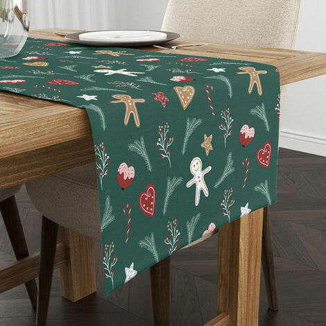 Treer Noël Chemin De Table Avec Pompon, Chemin Table Lin Moderne Nappe Pour Cuisine Travaux Manuel Décoration De Table, Pour Maison Salon Table Basse