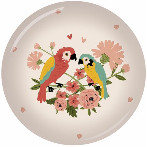 Presse papier en verre Kiub Jungle - Perroquets (1/2)