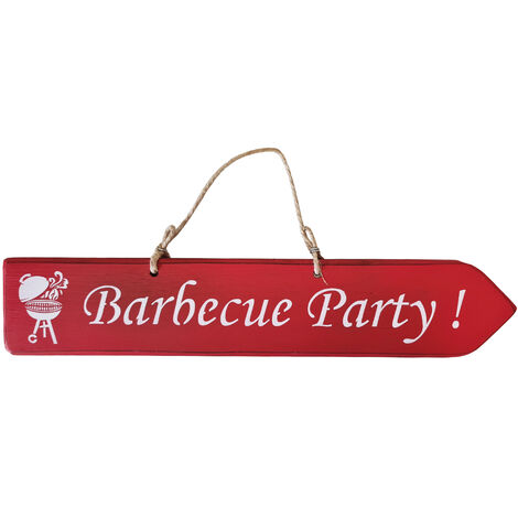 Plaque décorative en bois - Barbecue Party - rouge (1/2)
