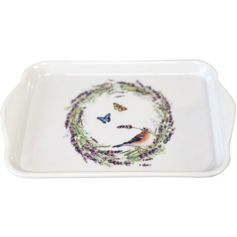 Mini plateau vide poche 20.5 x 13.5 cm - Pinson et papillons (1/2)