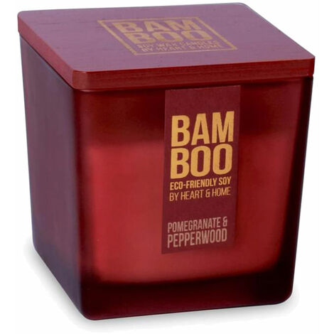 Bougie Bambou Heart and Home Grenade poivrée 40 heures (1/4)