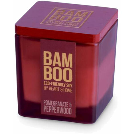 Bougie bambou heart and home grenade poivrée 20 heures (1/4)