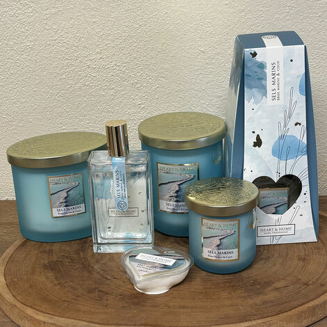 Bougie Parfumée Heart And Home Ellipse Apaisement - 2 Mèches - Cire De Soja - Bleu