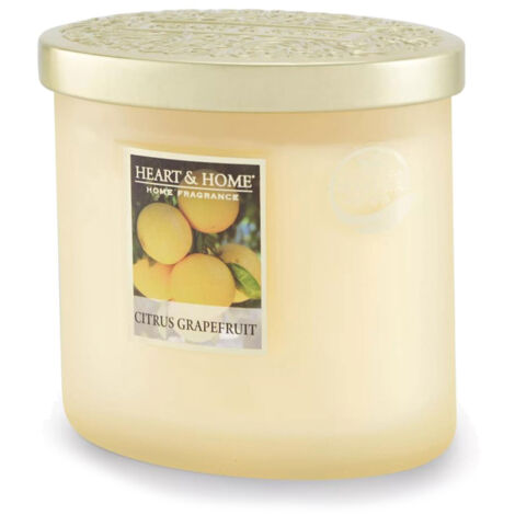 Bougie ellipse 2 mèches Heart and Home Pamplemousse et Agrumes (1/2)