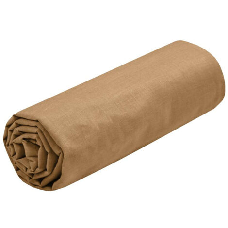 Drap housse couleur curry - 90 x 190 cm (1/4)