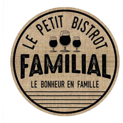 Set de table rond en toile de jute - Le petit bistrot (1/2)