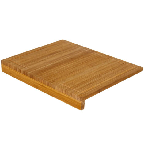 Planche à découper en bambou 45x35cm – Avec rebord – Pour coupe nette des aliments – Esthétique naturelle et finitions soignées – Wadiga