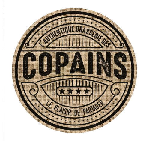 Set de table rond en toile de jute - Brasserie des copains (1/2)
