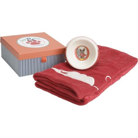 Set cadeau pour chat Gamelle et plaid (1/4)