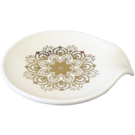 Coupelle repose-sachet de thé ou repose cuillère mandala (1/3)