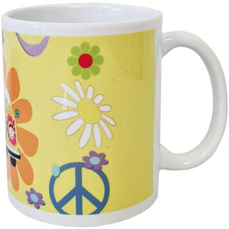 Mug jaune flowers power par Cbkréation (1/2)