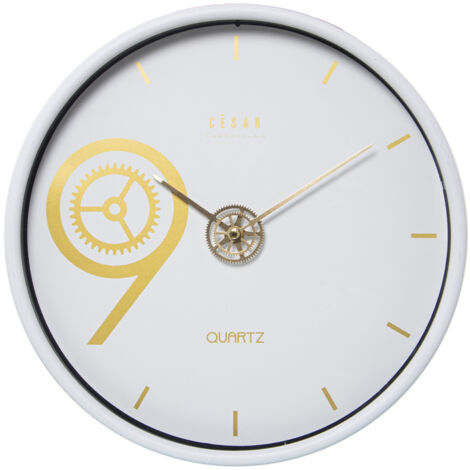 Horloge minimaliste blanche secondes continues 25.5 cm (1/2)