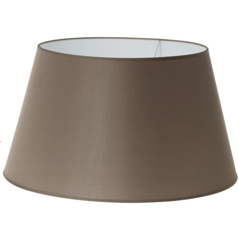Abat-jour conique marron taupe 40 cm – Polyester et métal – Hauteur 23 cm – Compatible douilles E27 pour éclairage chaleureux