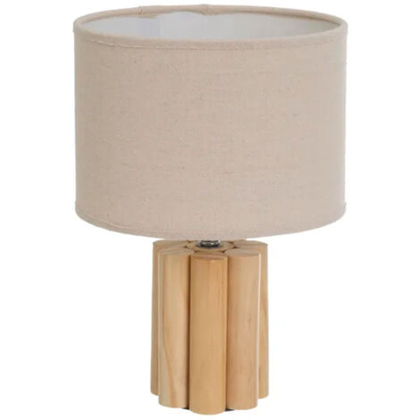 Lampe beige en bois de pin 29 cm (1/4)
