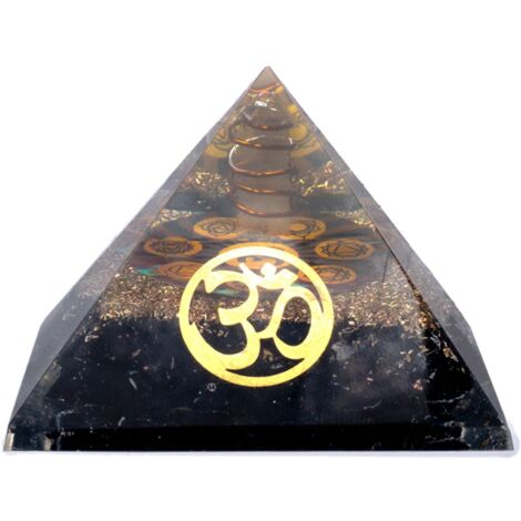 Pyramide Orgonite chakra et Tourmaline - 7.5 x 7.5 x 6 cm (1/3)