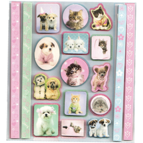 Planche de Mini stickers Animaux 10 x 10 cm (1/2)