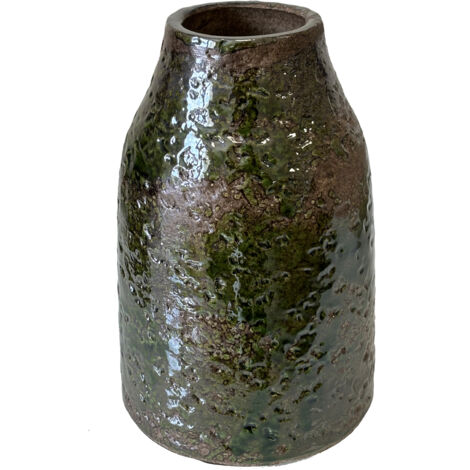 Vase artisanal vert vitrifié 22 cm (1/3)