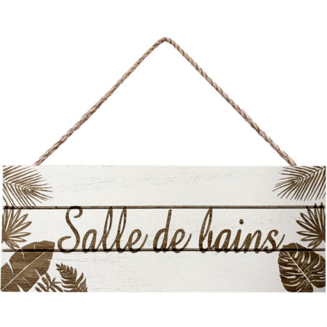 Plaque de porte salle de bain MDF peint – Dimensions 8x20 cm – Élégante et personnalisable pour intérieur
