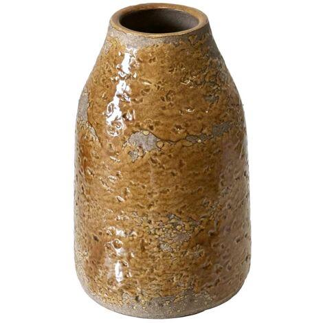 Vase artisanal moutarde vitrifié 22 cm (1/2)