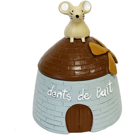 Petite boite à dents de lait souris sur un petit moulin gris (1/2)