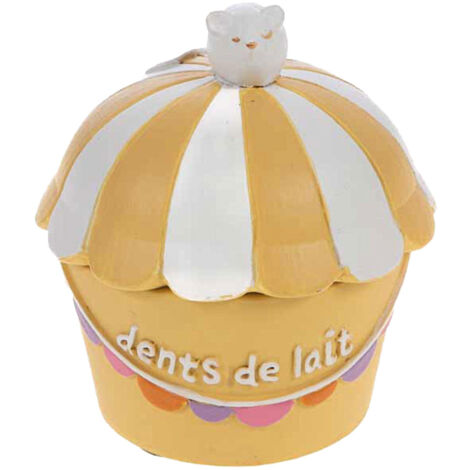 Petite boite à dents de lait souris sur pot de glace jaune (1/3)