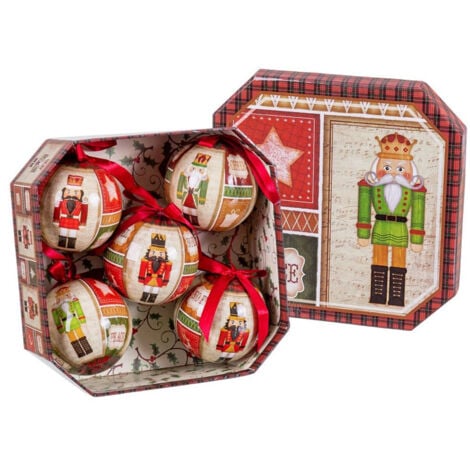 Coffret de 5 boules de Noël casse-noisettes