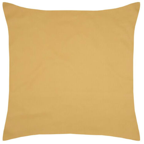 Taie d'oreiller unie moutarde en coton percale 63 x 63 cm (1/5)