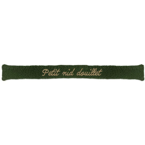 Coussin bas de porte moutonneux brodé (1/2)