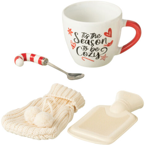 Set cadeau mug, cuillère canne en sucre d'orge et bouillotte (1/4)