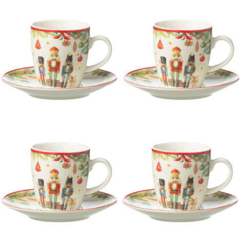 Coffret de 4 tasses à café avec sous tasse casse noisette (1/3)