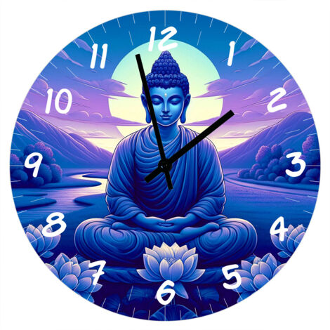Horloge en verre sagesse de bouddha 29 cm (1/2)