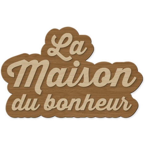 Décoration murale en bois La maison du bonheur 50 cm (1/2)