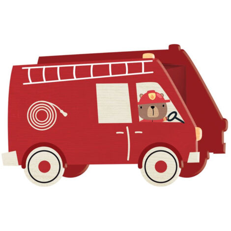 Tirelire camion de pompier conduit par un ourson (1/3)