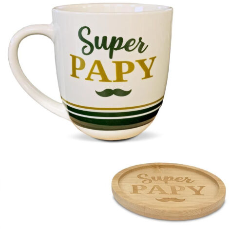 Coffret cadeau grande tasse et sous-tasse Le Café de Papy (1/3)