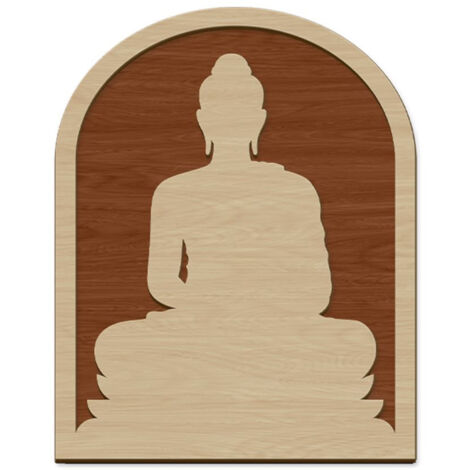 Décoration murale en bois Bouddha 50 cm (1/2)