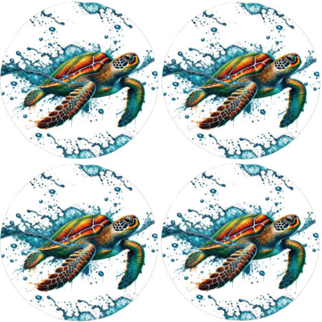 Set de 4 dessous de verres tortue Cbkreation