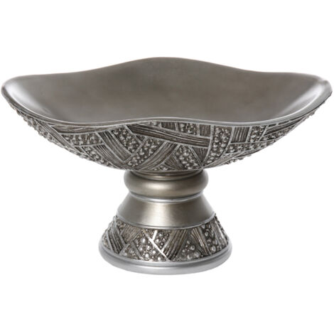 Centre de table en résine argentée et vieillie 17 cm (1/2)