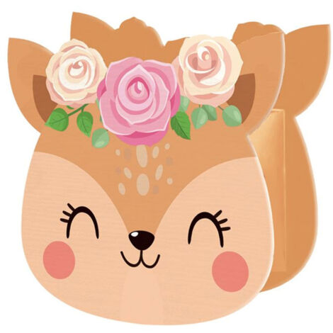 Tirelire biche avec couronne de roses