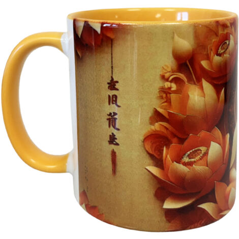 Tasse orange en céramique sagesse de Bouddha - CBKreation (1/3)