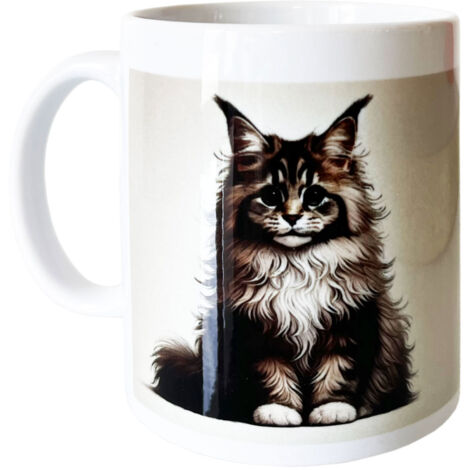 Mug en céramique blanche Main coon (1/2)
