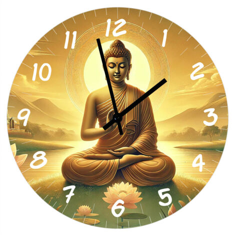Horloge en verre sagesse de bouddha 29 cm (1/2)