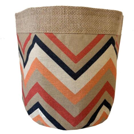 Cache-pot en jute motifs Bandes Colorées 18 cm (1/2)